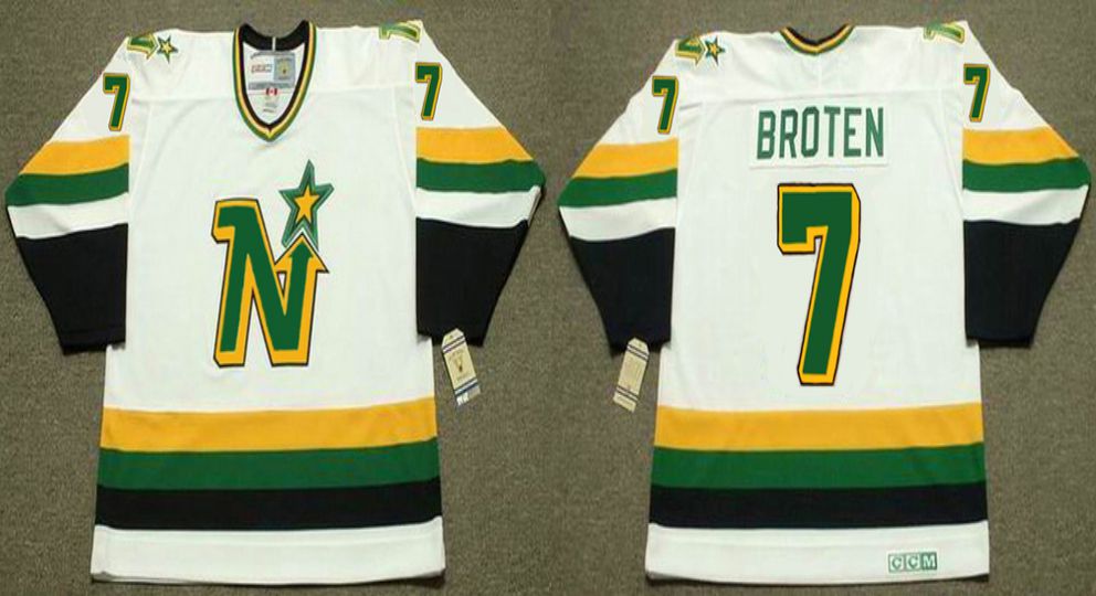 2019 Men Dallas Stars #7 Broten White CCM NHL jerseys1